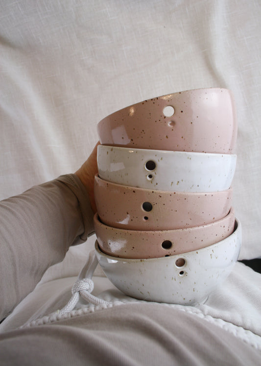 Garlic grater/herb stripper bowl